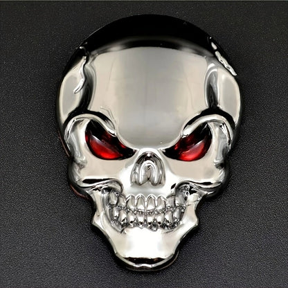 2 Peças Crânio Pirata Esqueleto Bucaneiro Cabeça Crânio Adesivo de Metal 3D para Carro Emblema Traseiro Decalque