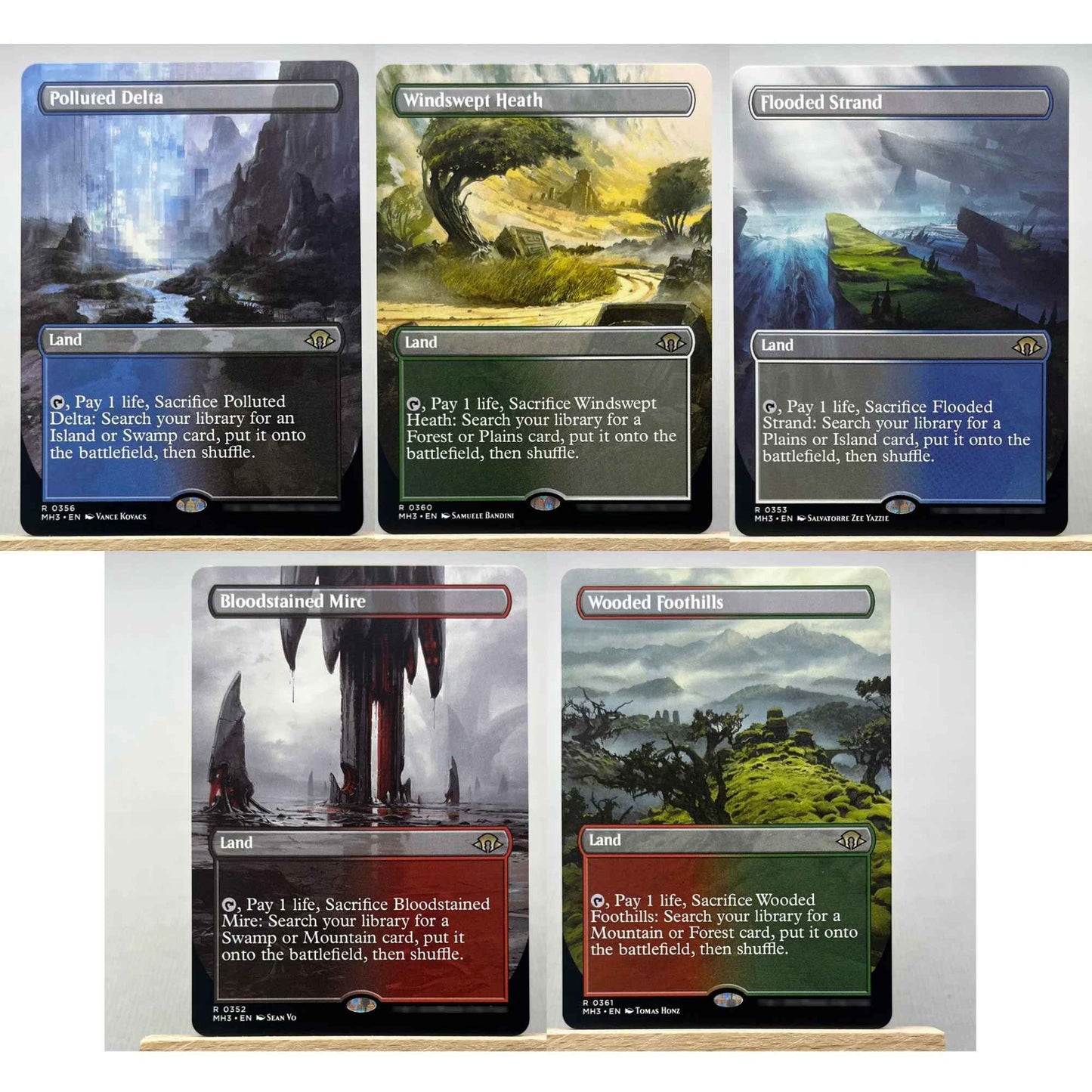 MH3 MH2 HOLO10-03 TCG Cartas Mágicas para Proxy de Jogo Caseiro terreno de busca Marsh Flats a Arid Mesa Misty Rainforest gathering
