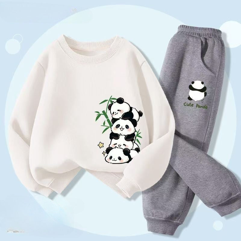 Autumn Baby Boy Clothes Fashion Printed T-shirts and Pants 2 Pieces Set Children Girls Casual Top Bottom Outfits Tracksuits