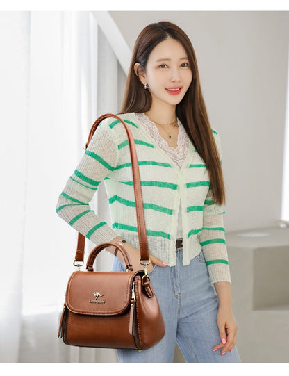 Women's Soft Leather Top-Handle Bags Luxury Design Shoulder Messenger Bags High Quality Handbags and Purses Commuting Sac a Main