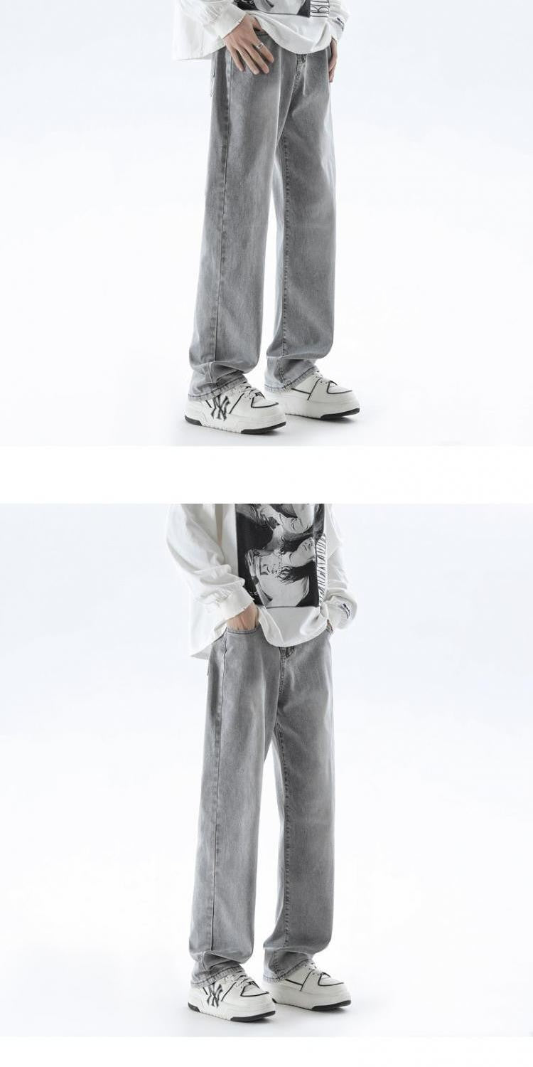 Cleanfit Extended Length Men's Jeans High Waist Slim Straight Leg Micro Flared Pants Bla Knife  Faionable Tall Size