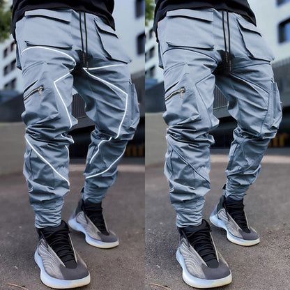 Men's Reflective Cargo Pants 2025 New Hip Hop Casual Joggers Trousers Multi-Pocket Men Sweatpants Streetwear Sports Pant M-3XL