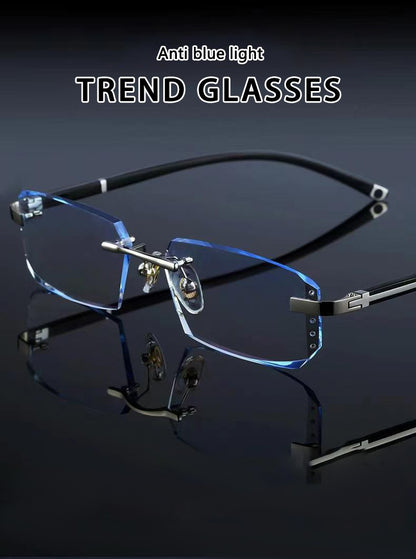 Finished Frameless Myopia Glasses For Men And Women With Ultra-light Edge Cutting Glasses Frame Myopia Glasses XTP191