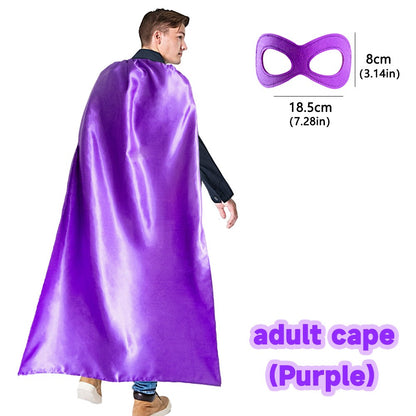 Halloween Solid Color Cloak Men Dress Up Party Mask Adult Mask Ball Women Cloak Performance Prop Cosplay Funny Superhero Capes