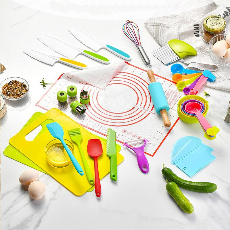 Novo Conjunto de Cortadores de Cozinha Infantil Faca Infantil Cortador de Criança Faca de Plástico para Bolo Frutas Crianças Ferramentas Descascadoras DIY Acessórios de Cozinha