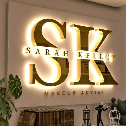 Custom LED Sign Backlit Luminous Business Logo Custom Wall Signage Led Letter for Beauty Nail SPA Salon Shop CE/UL Certified