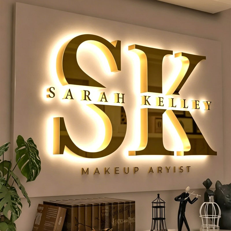 Custom LED Sign Backlit Luminous Business Logo Custom Wall Signage Led Letter for Beauty Nail SPA Salon Shop CE/UL Certified