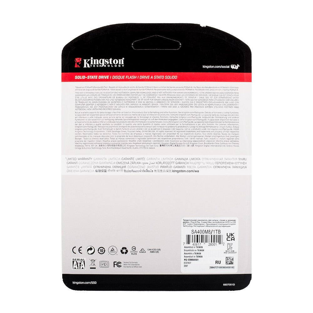 SSD M.2 2280 A400-NGFF Kingston Unidade de Estado Sólido Interna 120GB 240GB 480GB 1TB 2TB Alto Desempenho para Notebook e Desktop