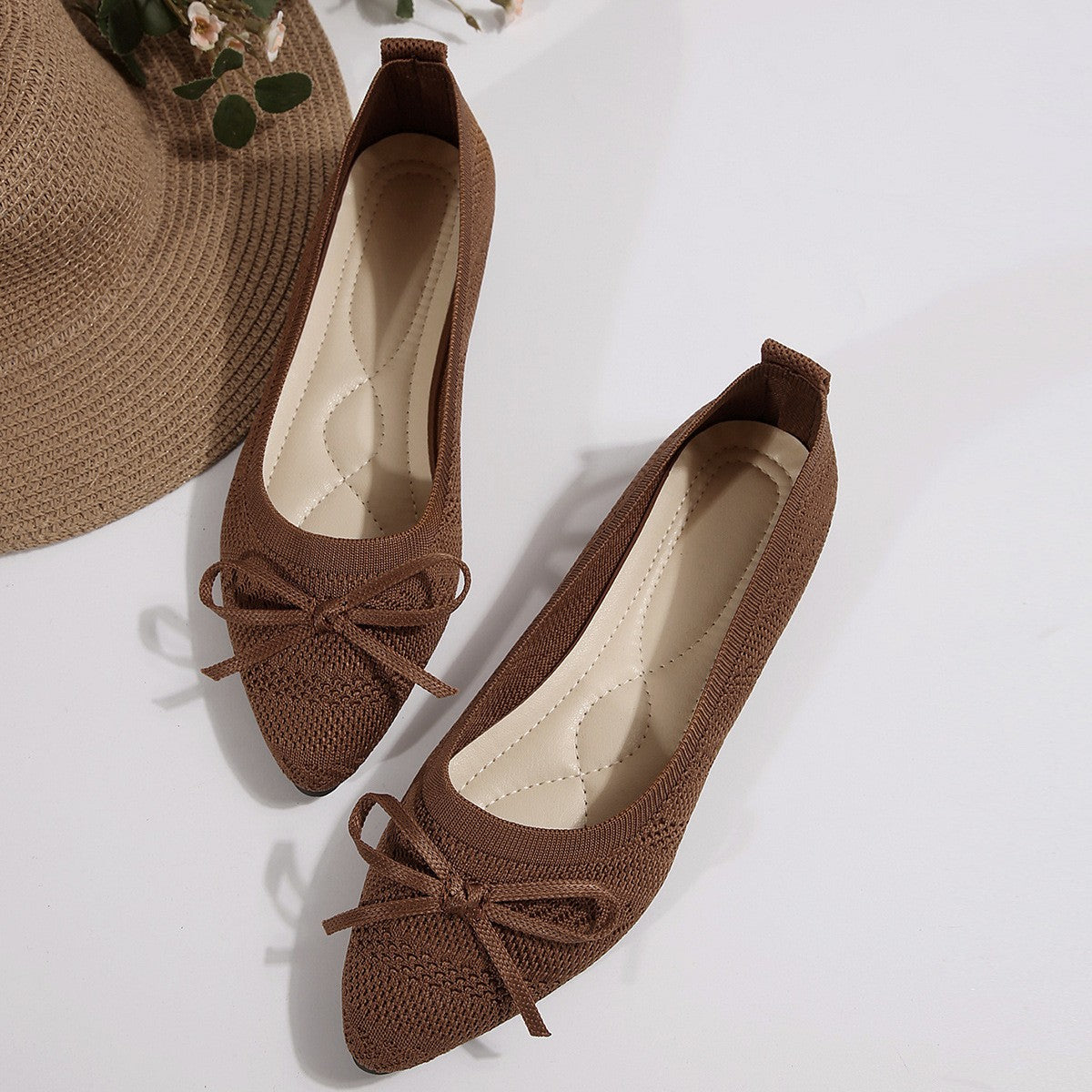 Summer 2024 New Style Pointed Toe Shallow Mouth Breathable Comfortable Casual Flats Shoes Wear-resistant Non-slip Loafers Women