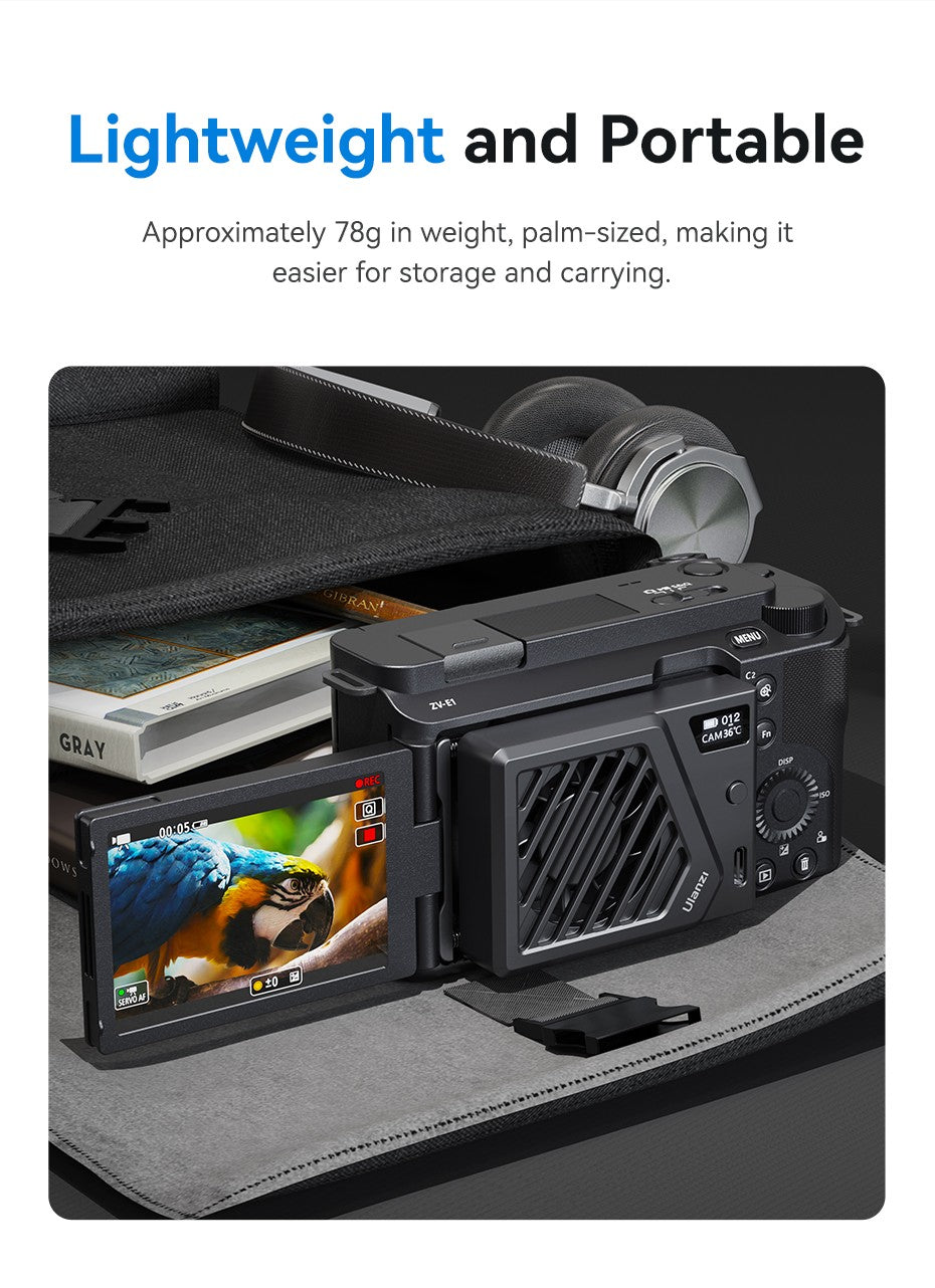 Ulanzi CA25 Camera Cooling System New Version Heat Sink Cooling Fan for Sony Canon FUJIFILM Nikon ZV-E1 FX30 A7M4 R8 R7 R6 XT4