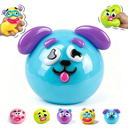 2026 New Dog Face Swap Squishy Toy, Soft Slow Rise Squeeze Toy, Moldable Stress Relief Sensory Toy for Anxiety Relief