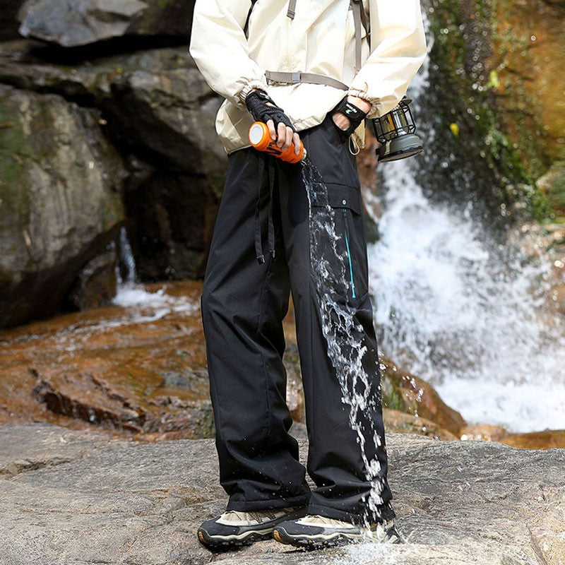 Calças de inverno masculinas para caminhada, impermeáveis, à prova de vento, calças de montanhismo, para manter aquecido, acampamento, trekking, esqui, calças com bolso com zíper