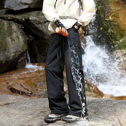 Calças de inverno masculinas para caminhada, impermeáveis, à prova de vento, calças de montanhismo, para manter aquecido, acampamento, trekking, esqui, calças com bolso com zíper