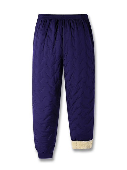 New Thickened Winter Pants Men Windproof Warm-Keeping Sweatpants Lambswool Casual Down Cotton Male Trousers Joggers Sportwear
