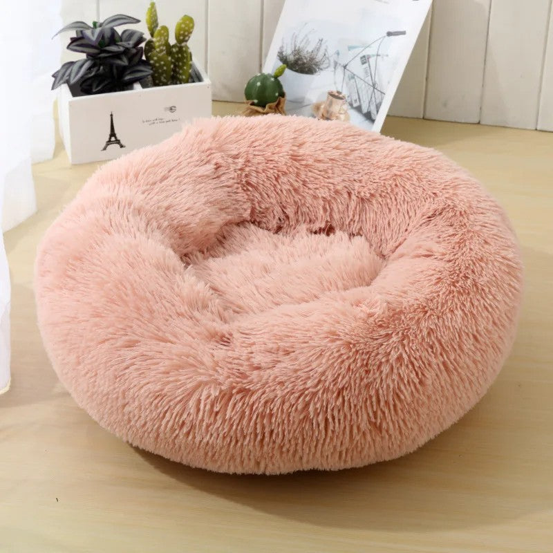 Casa de Cama Redonda para Gatos, Cama Macia de Pelúcia Longa para Cães, Cesta, Produtos para Animais de Estimação, Almofada para Gatos, Tapete para Gatos, Sofá para Dormir, Adequado para o Inverno
