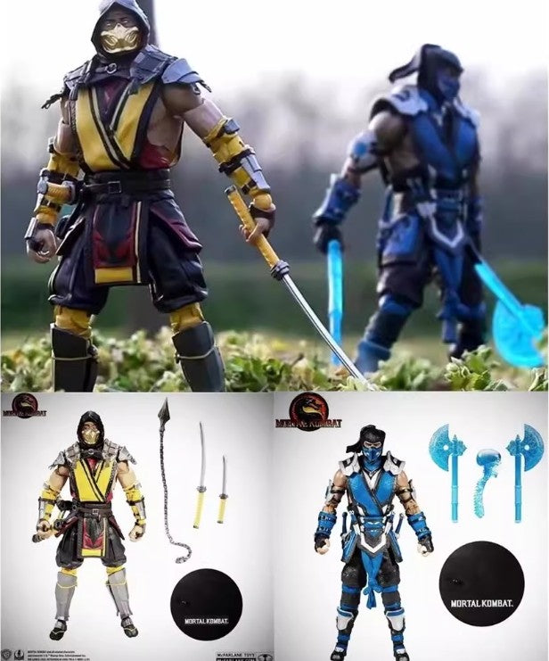 Game Mortal Kombat Spawn Sub Zero Scorpion KITANA LIU KANG 7" Articulated Action Figure Toys 17cm
