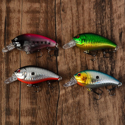 4 Iscas Artificiais Flutuantes Crankbait para Pesca em Água Salgada, Iscas de Arremesso, Crankbait, Peixe Falso