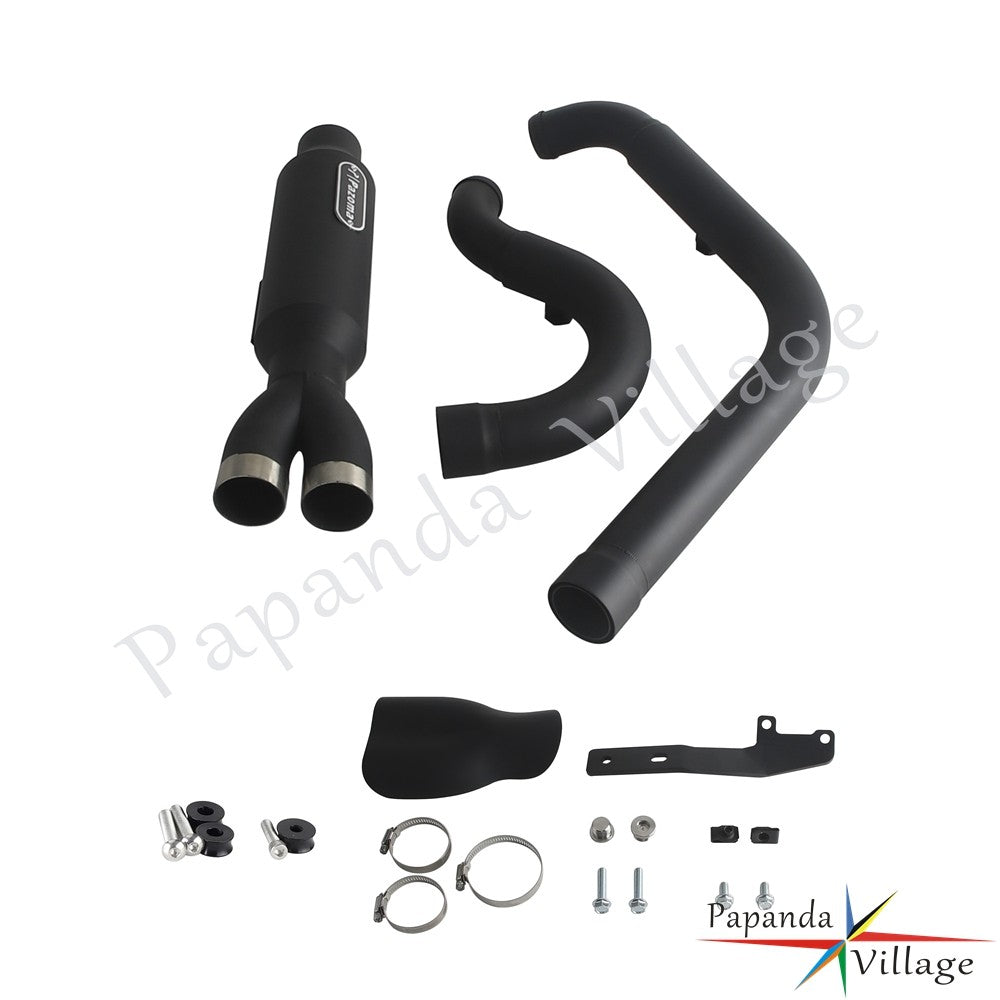 Motorcycle 2-into-1 Exhaust Pipe Muffler For Harley M8 Softail Low Rider S ST Fat Street Bob Standard Slim Deluxe FXLR 2018-2025