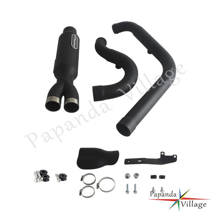 Motorcycle 2-into-1 Exhaust Pipe Muffler For Harley M8 Softail Low Rider S ST Fat Street Bob Standard Slim Deluxe FXLR 2018-2025