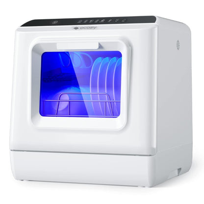Portable Countertop Mini Dishwasher with 5L Water Tank 6 Washing Programs Air Drying Function