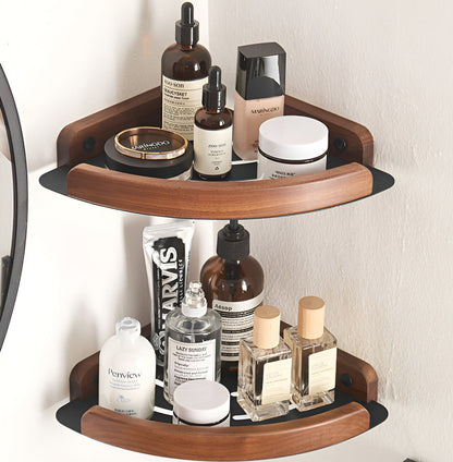 bathroom shelves wall mounted toilet and bathroom storage solid wood non perforated triangular frame wall corner rack