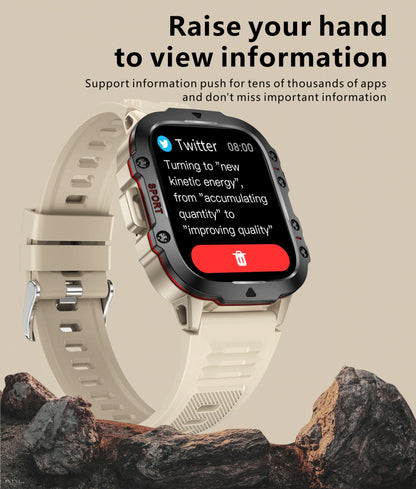 LIGE Outdoor Smart Watch Men 2.01" Screen 3AT Waterproof Watches Bluetooth Call Ai Voice Sport Smartwatch For Android Xiaomi IOS