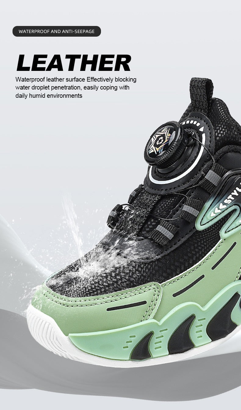 Leather Boys Kids Sneakers For Girls School Casua Outdoor Breathable Running Breathable Soft  Non-slip Children Shoes boacoisa