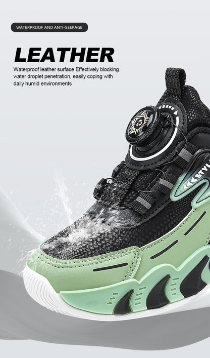 Leather Boys Kids Sneakers For Girls School Casua Outdoor Breathable Running Breathable Soft  Non-slip Children Shoes boacoisa