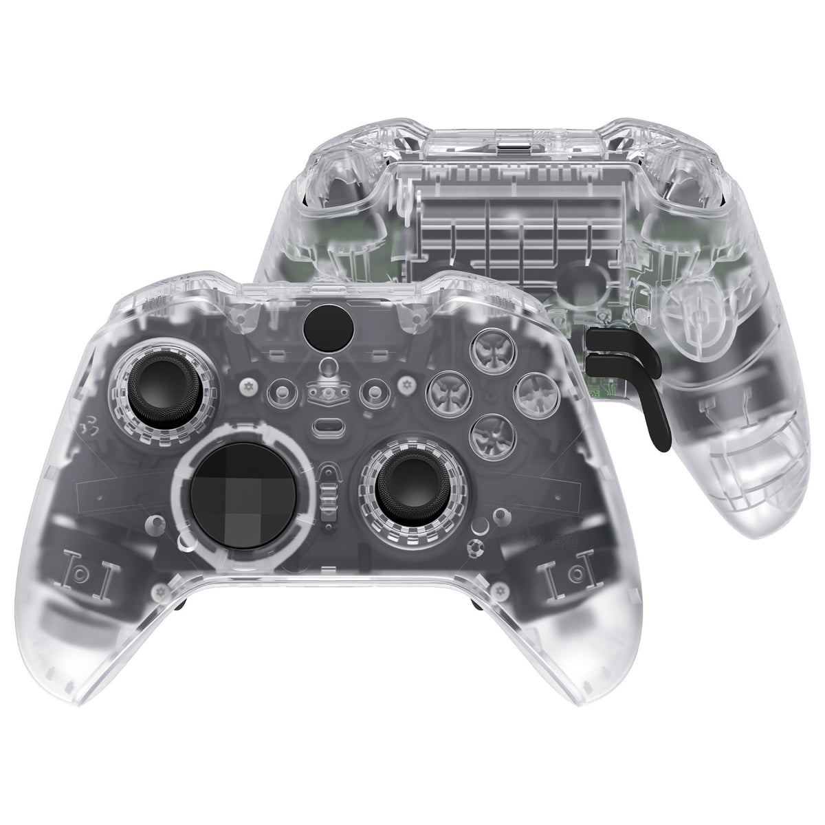 eXtremeRate Clear Full Set Shell w/Buttons Replacement Faceplate Back Plate for Xbox Elite Series 2 Core Controller - Model 1797