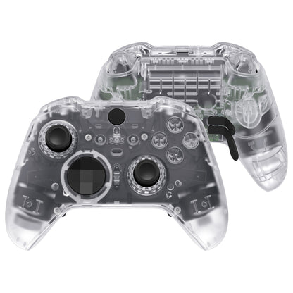 eXtremeRate Clear Full Set Shell w/Buttons Replacement Faceplate Back Plate for Xbox Elite Series 2 Core Controller - Model 1797