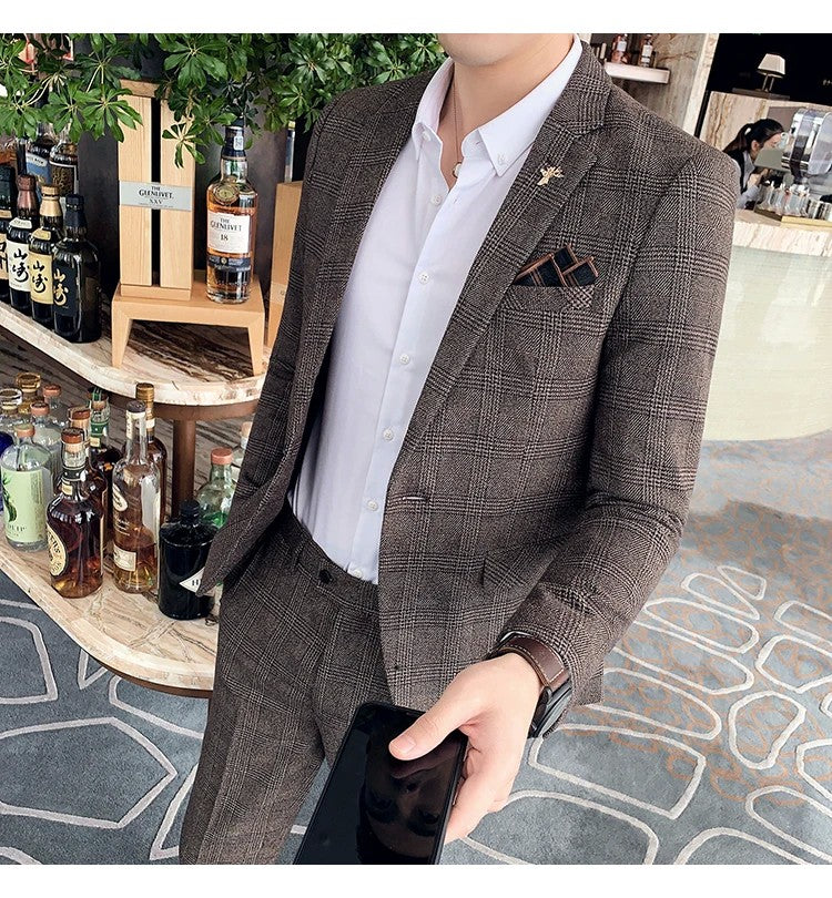 Blazer Plus Size 7XL Men's Blazer Fashion Business Italian Style Linen Leisure Wedding for Office Workers Assembling A Blazer