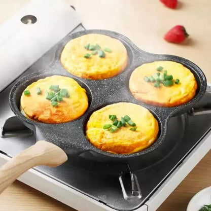 Frigideira de 4 Ovos Antiaderente para Café da Manhã, Mini Panquequeira Japonesa para Omeletes, À Prova de Ferrugem, Fritadeira para Cozinha Doméstica