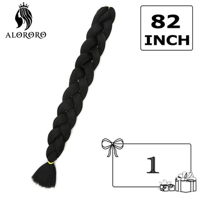 Cabelo Trançado Sintético Jumbo Alororo 82 polegadas Cabelo Falso Africano Fibra de Alta Temperatura Roxo Vermelho Extensões de Cabelo para Mulheres