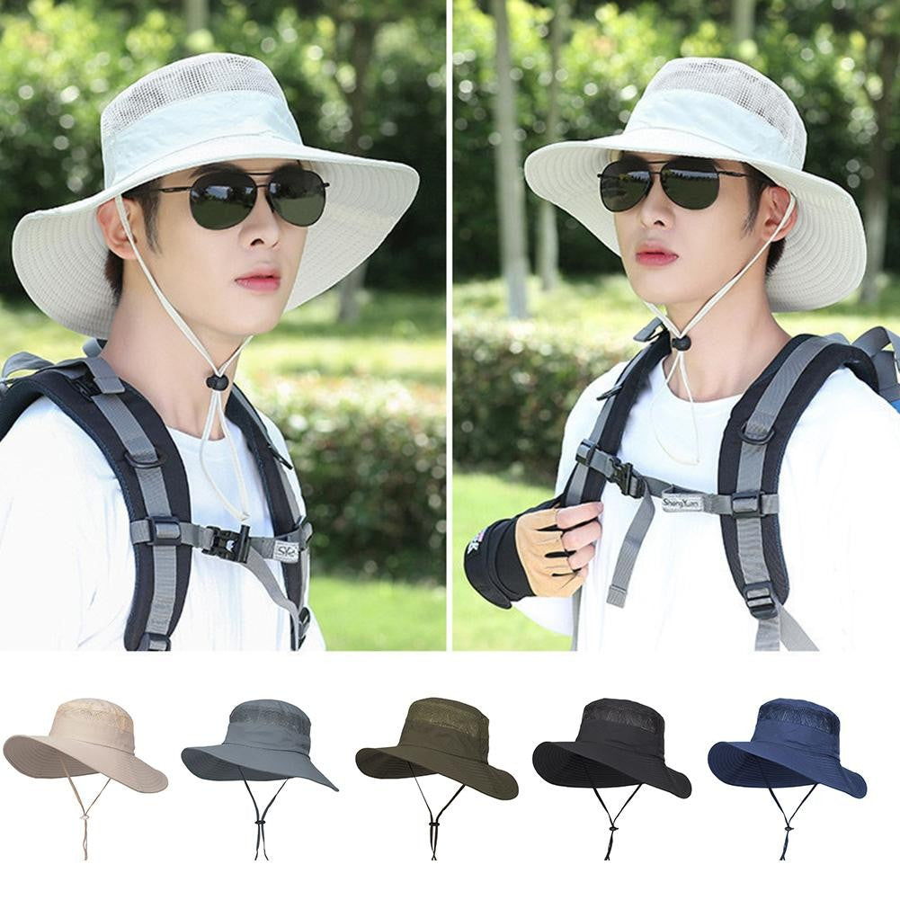 UV-proof Big Eaves Hat Summer Sunshade Fisherman Sunscreen Outdoor fishing Waterproof Quick drying Breathable Umbrella Cap Men