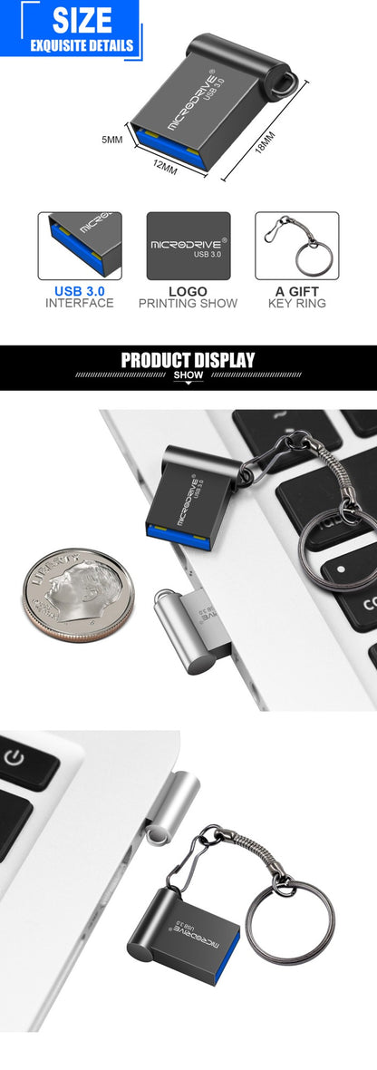 Mini Pen Drive USB 128GB 64GB 32GB 16GB Metal 3.0 Pendrive Memory Stick Pen Drive 3.0 Alta Velocidade 128GB 64GB U Disk