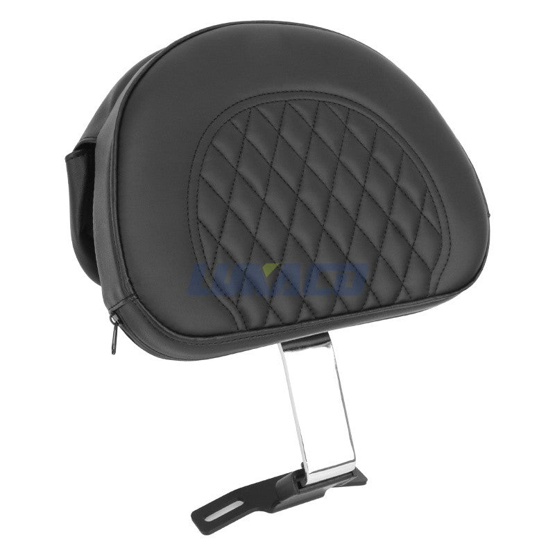 Motorcycle Adjustable Driver Rider Backrest Plug In Sissy Bar Seat Cushion Moto Pad For Harley Fatboy Heritage Softail 2007-2017
