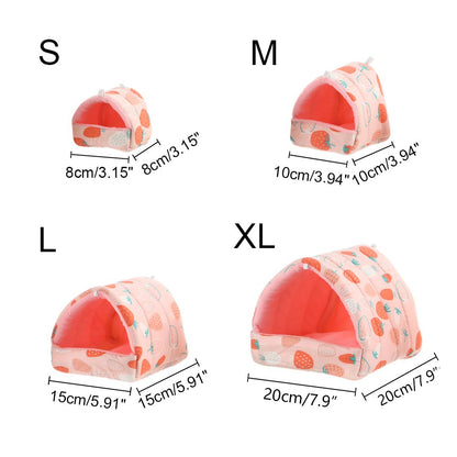 Inverno Bonito Desenho Animado Coelho Esquilo Mini Gaiola Ninho de Porquinho-da-Índia Pequenos Animais Ratos de Estimação Cama Casa de Hamster Quente Macia