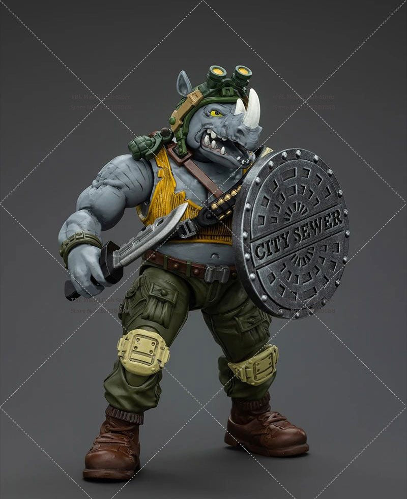 Original JOYTOY TMNT 1/18 Coleção Rocksteady&Beebop Conjunto Completo Boneco de Ação Soldado 11.5cm