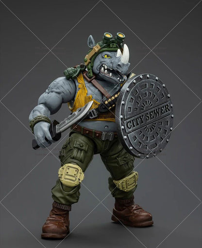 Original JOYTOY TMNT 1/18 Coleção Rocksteady&Beebop Conjunto Completo Boneco de Ação Soldado 11.5cm