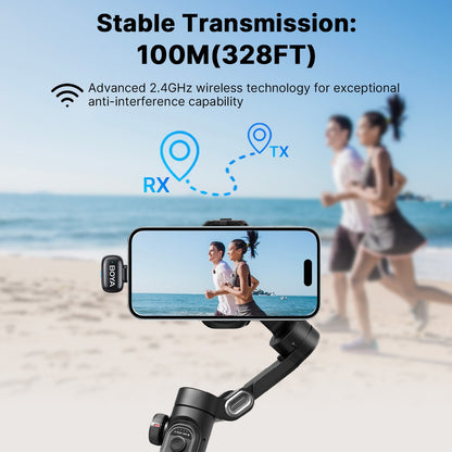 BOYA BOYA Mini Microfone de Lapela Sem Fio para iPhone 15/16 Android Celular Dispositivos USB-C para Gravação de Vídeo Transmissão ao Vivo Vlog