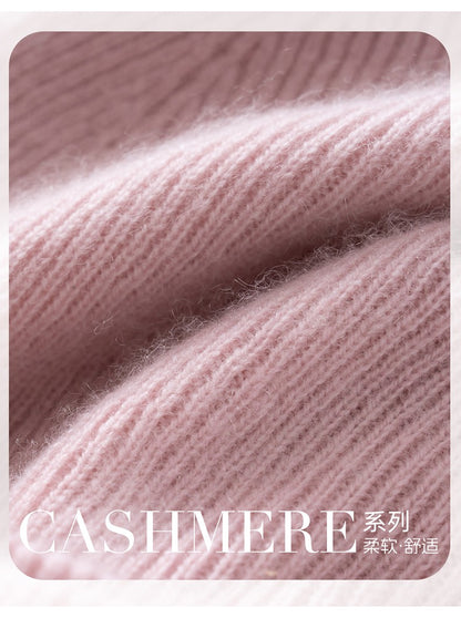 New Autumn Winter 100% Cashmere Hat Knitted Mountaineering Wool Hat Outdoor Skiing Double Layer Men and Women Thickened Warm