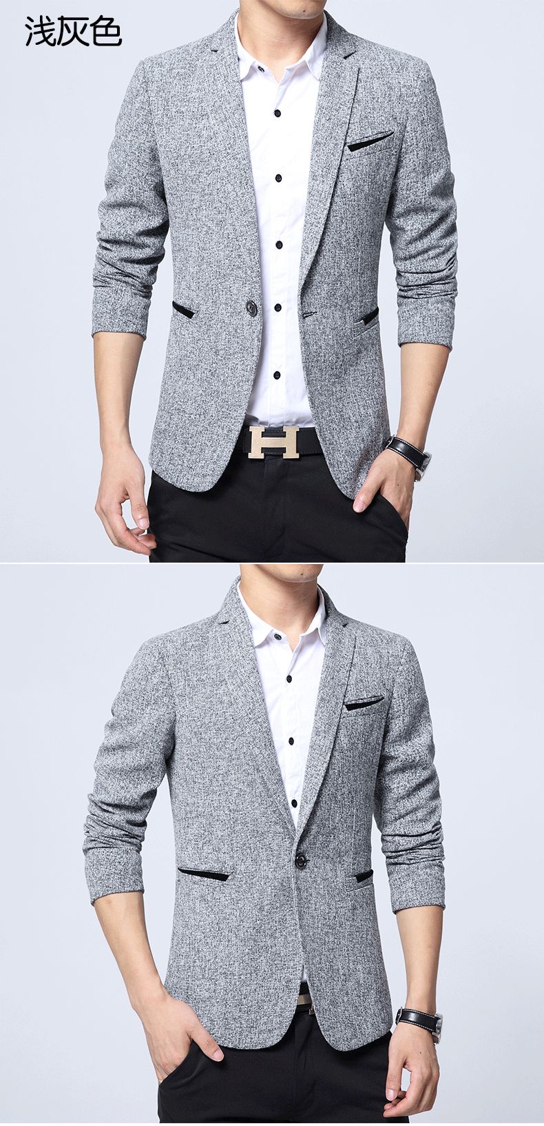 2024 Autumn New Men's Suit Jacket Solid Color Slim Fit Fashionable Business Dress Jacket Classic Men Social Dress Jacket Blazers