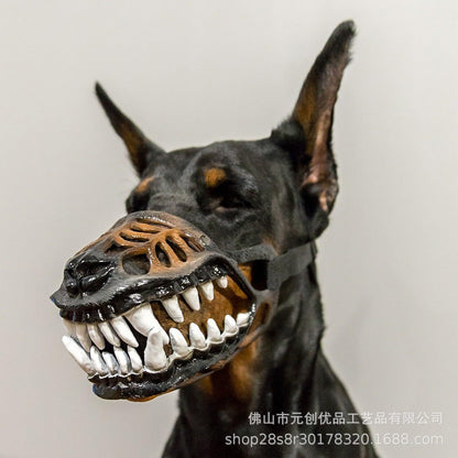 Dog Mask Halloween Mask Dinosaur Dog Mouth Latex Funny Pet Hood Movable Teeth Pet Dress Up