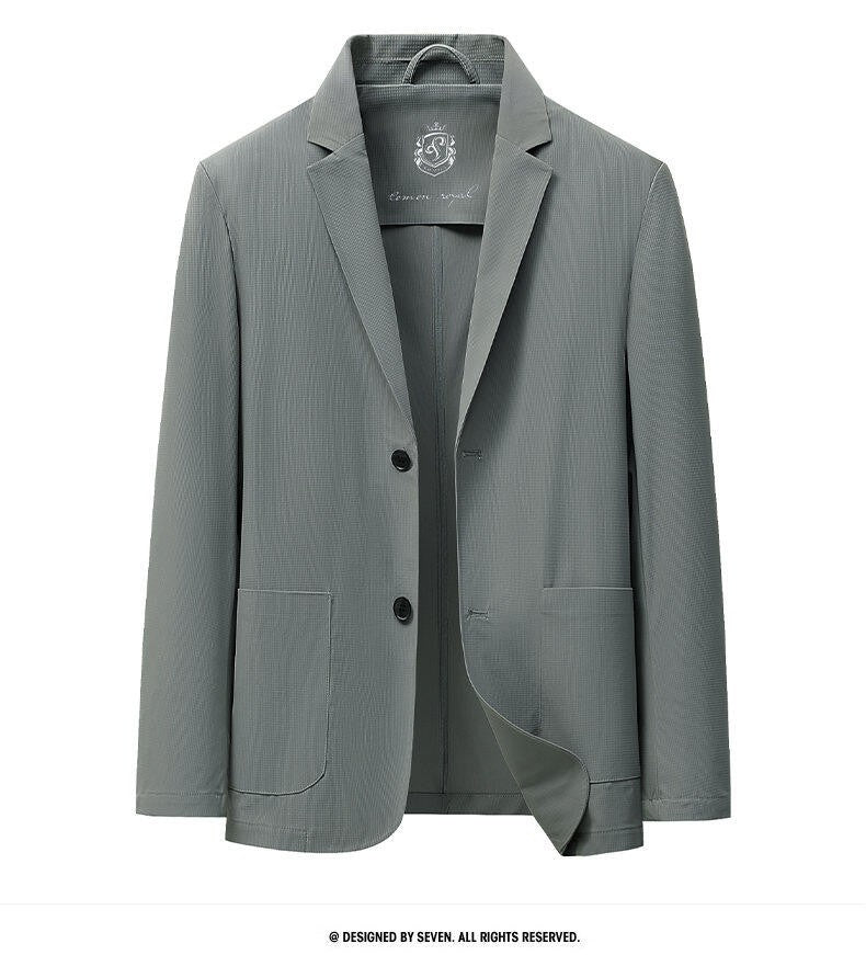 2025 Summer Thin Ice Silk Sunscreen Suit Jackets Classic Elasticity Traceless Sun Protection Blazers Social Office Formal Coats