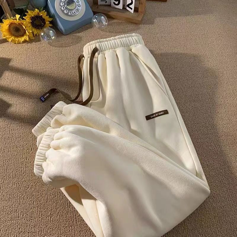 Fleece Sweatpants Women Winter Warm Casual Harem Pants Korean Fashion All Match Loose Thick Warm Trousers Female Autumn New