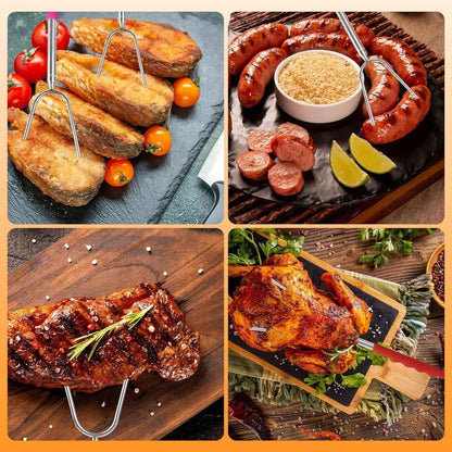 5/6/10pcs Telescopic BBQ Forks Marshmallows Roasting Sticks Stainless Steel Extendable Hot Dog Sausages Skewers Barbecue Tools