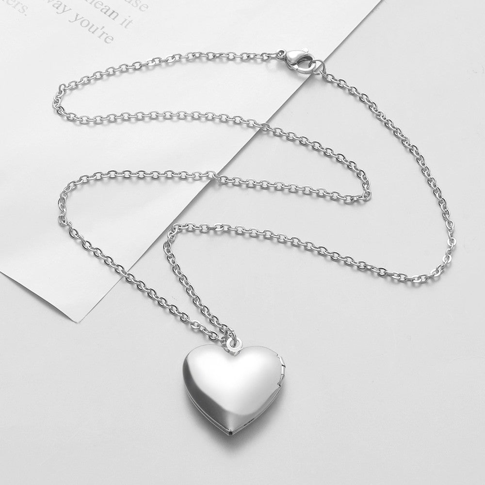 2 Peças/Lote Espelho Polido Aço Inoxidável Amor Coração Porta-Retrato 28.5*28.5mm DIY Pingente Colar Locket de Memória