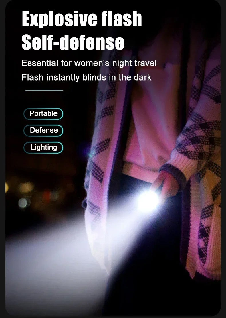 Super Bright MINI LED Flashlight USB Torch Rechargeable Zoom Fishing Lantern Powerful 3 Lighting Mode Outdoors Camping Lamp