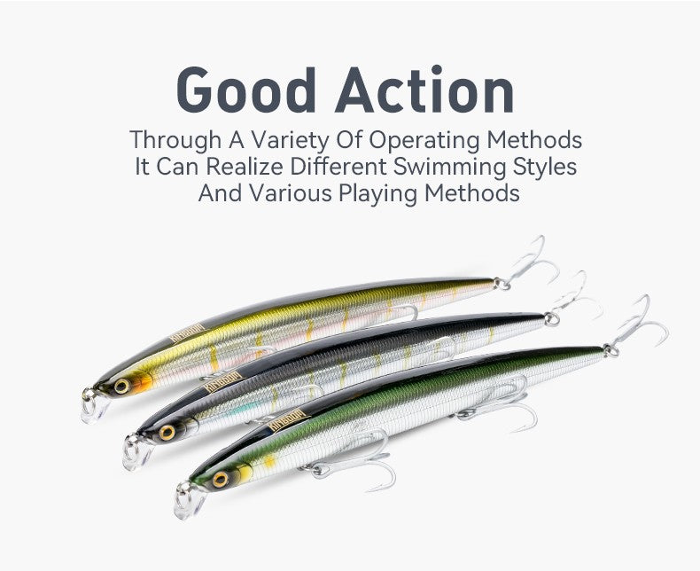 Kingdom Long Casting Fishing Lure 14.5g 19g 29g Floating Slow Sinking Minnow Wobbler Artificial Hard Bait Jerkbaits Seabass Pike
