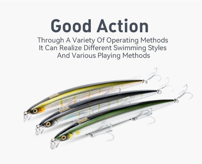 Kingdom Long Casting Fishing Lure 14.5g 19g 29g Floating Slow Sinking Minnow Wobbler Artificial Hard Bait Jerkbaits Seabass Pike